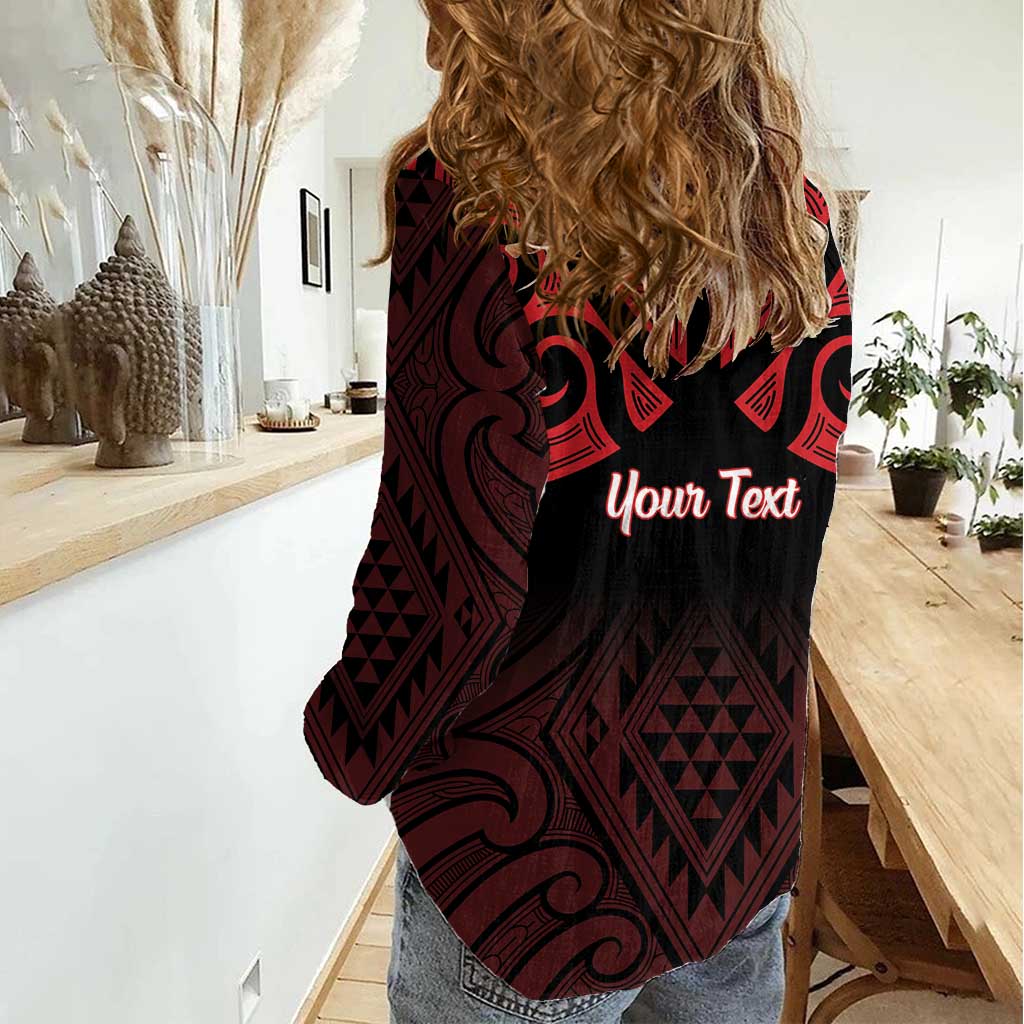 Personalised Keep Maori Wards New Zealand Women Casual Shirt Stronger Together Aotearoa Taniko - Polynesian Pride
