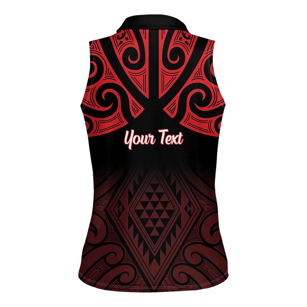 Personalised Keep Maori Wards New Zealand Women Sleeveless Polo Shirt Stronger Together Aotearoa Taniko LT14 - Polynesian Pride