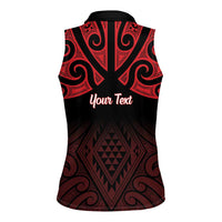Personalised Keep Maori Wards New Zealand Women Sleeveless Polo Shirt Stronger Together Aotearoa Taniko LT14 - Polynesian Pride
