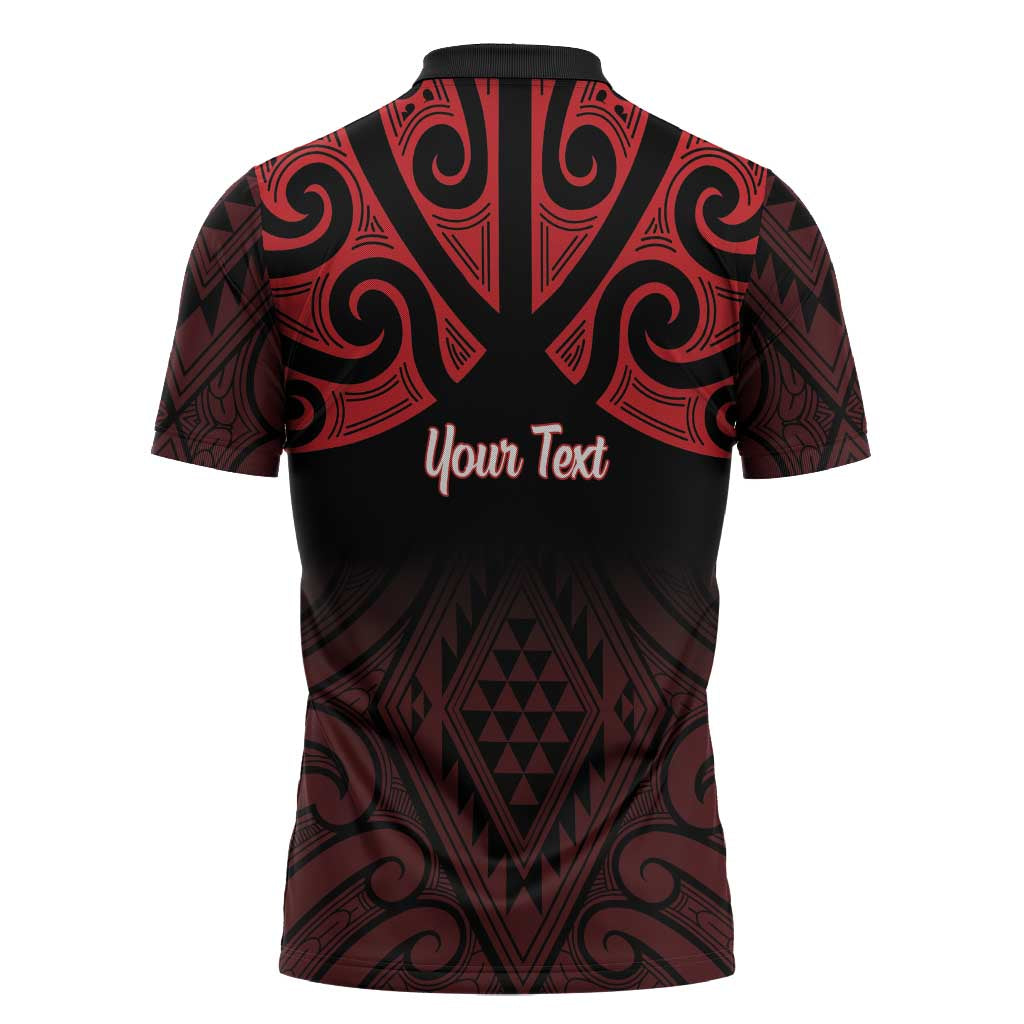 Personalised Keep Maori Wards New Zealand Zipper Polo Shirt Stronger Together Aotearoa Taniko LT14 - Polynesian Pride