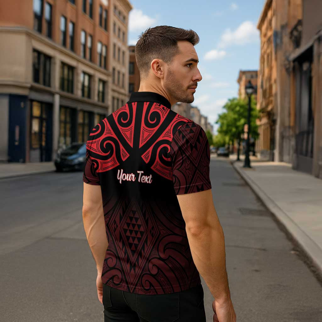 Personalised Keep Maori Wards New Zealand Zipper Polo Shirt Stronger Together Aotearoa Taniko LT14 - Polynesian Pride