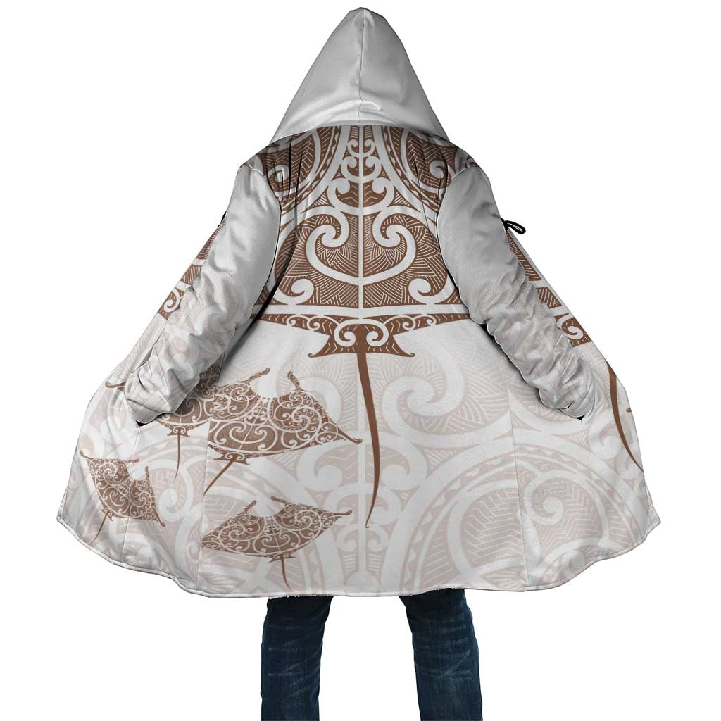 New Zealand Manta Ray Tattoo Cloak Aotearoa Maori Haehae Beige - Polynesian Pride