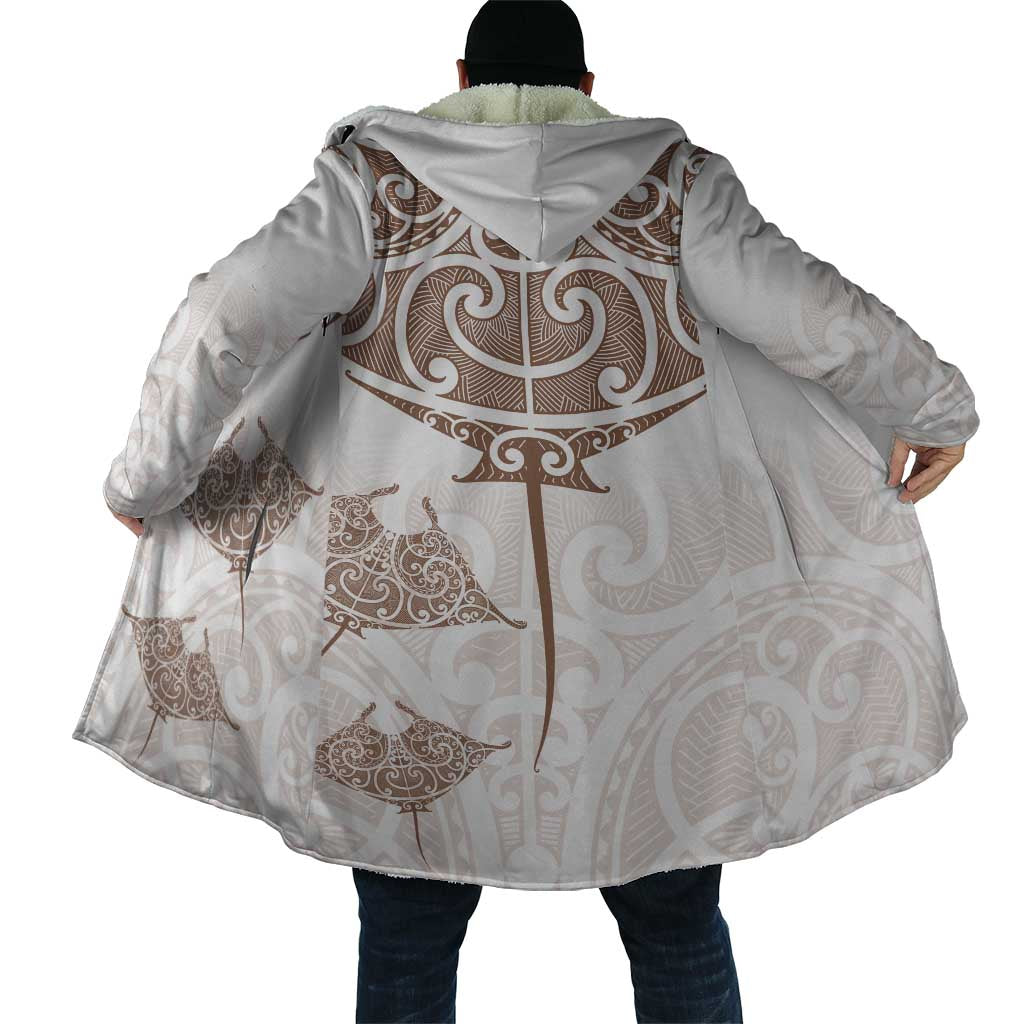 New Zealand Manta Ray Tattoo Cloak Aotearoa Maori Haehae Beige - Polynesian Pride