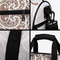 New Zealand Manta Ray Tattoo Duffle Bag Aotearoa Maori Haehae Beige