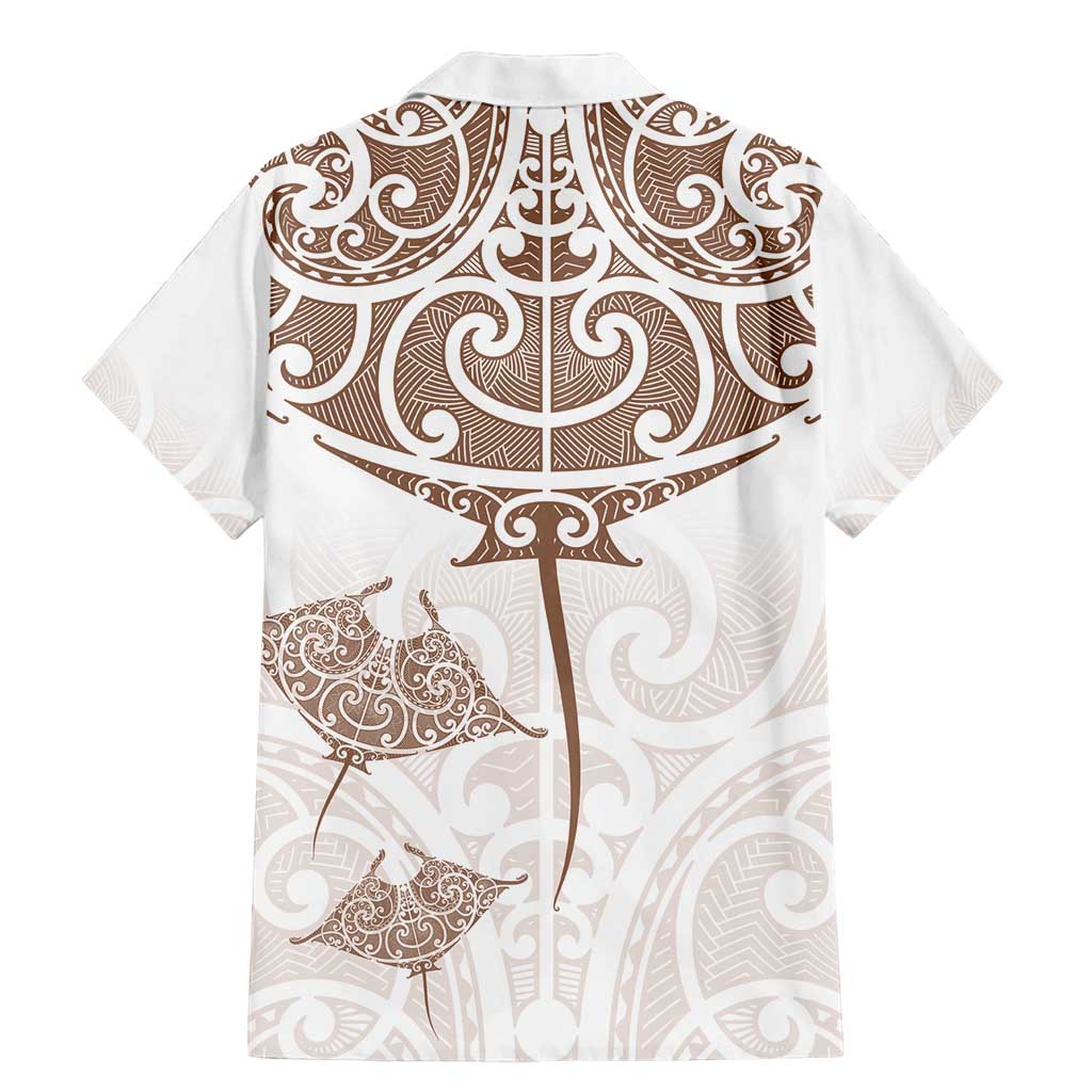 New Zealand Manta Ray Tattoo Family Matching Mermaid Dress and Hawaiian Shirt Aotearoa Maori Haehae Beige LT14 - Polynesian Pride