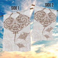 New Zealand Manta Ray Tattoo Garden Flag Aotearoa Maori Haehae Beige LT14 - Polynesian Pride