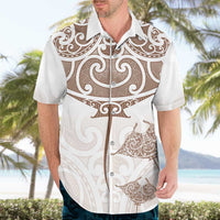 New Zealand Manta Ray Tattoo Hawaiian Shirt Aotearoa Maori Haehae Beige LT14 - Polynesian Pride