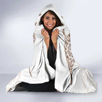 New Zealand Manta Ray Tattoo Hooded Blanket Aotearoa Maori Haehae Beige LT14 - Polynesian Pride