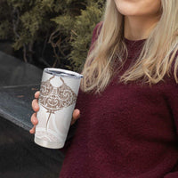 New Zealand Manta Ray Tattoo Tumbler Cup Aotearoa Maori Haehae Beige LT14 - Polynesian Pride