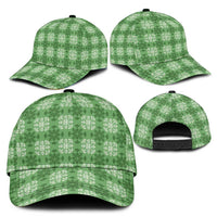 Green Hawaiian Quilt Classic Cap Hawaii Pineapple Monstera Palaka Motifs - Polynesian Pride