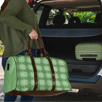 Green Hawaiian Quilt Travel Bag Hawaii Pineapple Monstera Palaka Motifs - Polynesian Pride