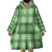 Green Hawaiian Quilt Wearable Blanket Hoodie Hawaii Pineapple Monstera Palaka Motifs LT14 - Polynesian Pride