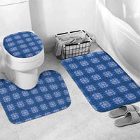Royal Blue Hawaiian Quilt Bathroom Set Hawaii Pineapple Monstera Palaka Motifs - Polynesian Pride