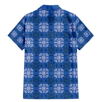 Royal Blue Hawaiian Quilt Family Matching Mermaid Dress and Hawaiian Shirt Hawaii Pineapple Monstera Palaka Motifs LT14 - Polynesian Pride