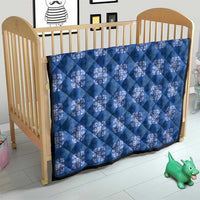 Royal Blue Hawaiian Quilt Quilt Hawaii Pineapple Monstera Palaka Motifs - Polynesian Pride