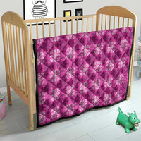 Pink Hawaiian Quilt Quilt Hawaii Pineapple Monstera Palaka Motifs - Polynesian Pride