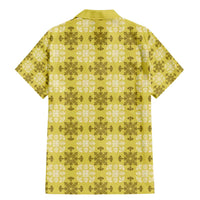Yellow Hawaiian Quilt Family Matching Mermaid Dress and Hawaiian Shirt Hawaii Pineapple Monstera Palaka Motifs LT14 - Polynesian Pride