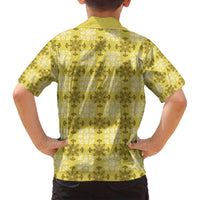 Yellow Hawaiian Quilt Family Matching Tank Maxi Dress and Hawaiian Shirt Hawaii Pineapple Monstera Palaka Motifs LT14 - Polynesian Pride
