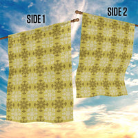 Yellow Hawaiian Quilt Garden Flag Hawaii Pineapple Monstera Palaka Motifs - Polynesian Pride