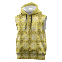 Yellow Hawaiian Quilt Sleeveless Hoodie Hawaii Pineapple Monstera Palaka Motifs LT14 Yellow - Polynesian Pride