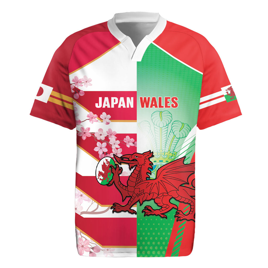 Japan and Wales Rugby Custom Rugby Jersey Brave Blossoms Welsh Dragon Together LT14 Red - Polynesian Pride