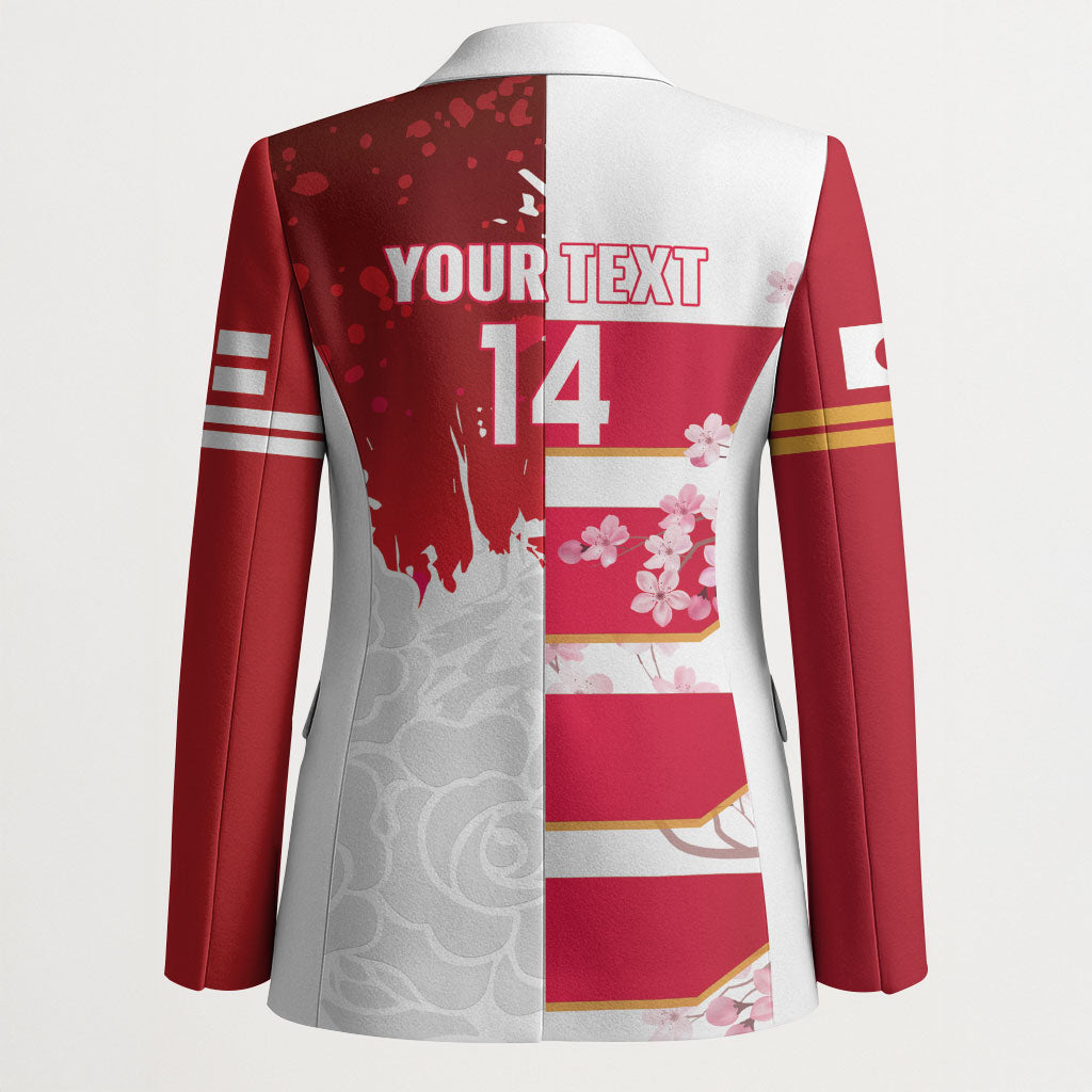 Japan and England Rugby Custom Blazer Brave Blossoms Red Roses Together LT14 - Polynesian Pride