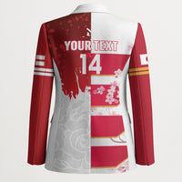 Japan and England Rugby Custom Blazer Brave Blossoms Red Roses Together LT14 - Polynesian Pride