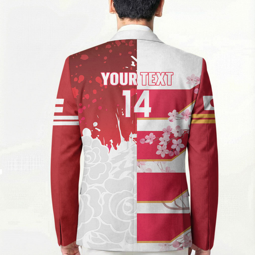 Japan and England Rugby Custom Blazer Brave Blossoms Red Roses Together LT14 - Polynesian Pride