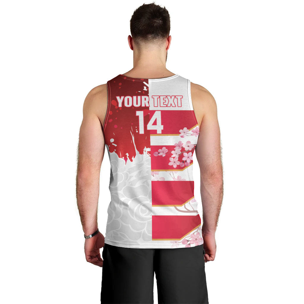 Japan and England Rugby Custom Men Tank Top Brave Blossoms Red Roses Together LT14 - Polynesian Pride