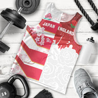 Japan and England Rugby Custom Men Tank Top Brave Blossoms Red Roses Together LT14 - Polynesian Pride