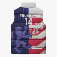 Japan and Scotland Rugby Custom Sleeveless Puffer Jacket Brave Blossoms Scottish Thistle Together LT14 - Polynesian Pride