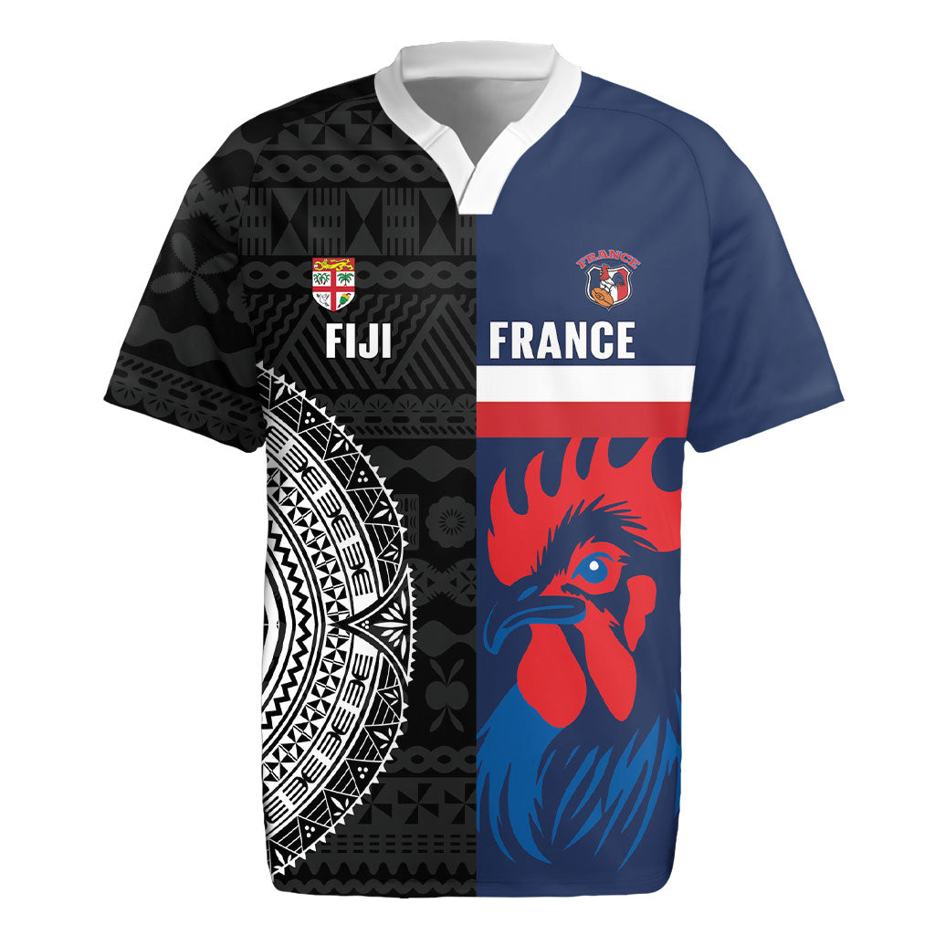Fiji and France Rugby Custom Rugby Jersey Flying Fijian Les Bleus Together LT14 Multicolor - Polynesian Pride