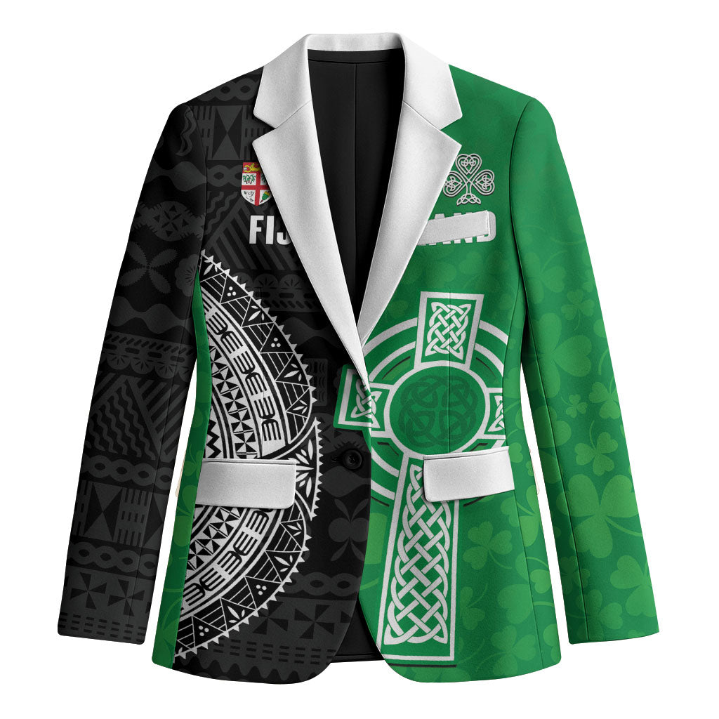 Fiji and Ireland Rugby Custom Blazer Flying Fijian Irish Shamrocks Together LT14 Unisex Multicolor - Polynesian Pride