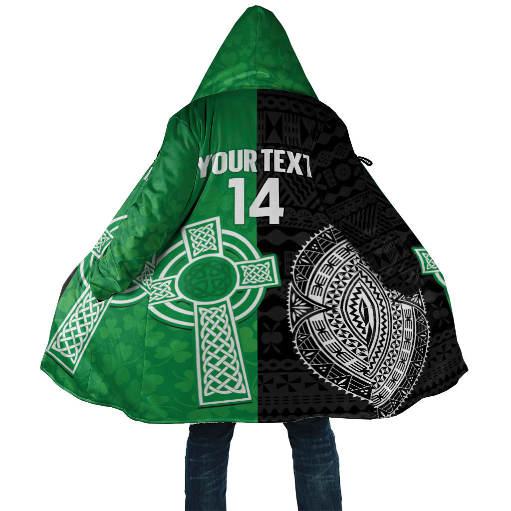 Fiji and Ireland Rugby Custom Cloak Flying Fijian Irish Shamrocks Together LT14 Unisex Multicolor - Polynesian Pride