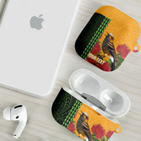 Personalized Hawaii Akohekohe Ohia Lehua AirPods Case Crested Honeycreeper Kakau Hawaiian Pattern LT14 - Polynesian Pride