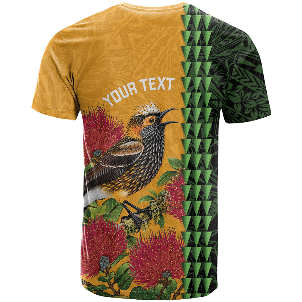 Personalized Hawaii Akohekohe Ohia Lehua T Shirt Crested Honeycreeper Kakau Hawaiian Pattern LT14 - Polynesian Pride