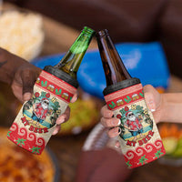 Mele Kalikimaka Hawaii 4 in 1 Can Cooler Tumbler Funny Beer-Loving Santa Hawaiian Tropical LT14 - Polynesian Pride