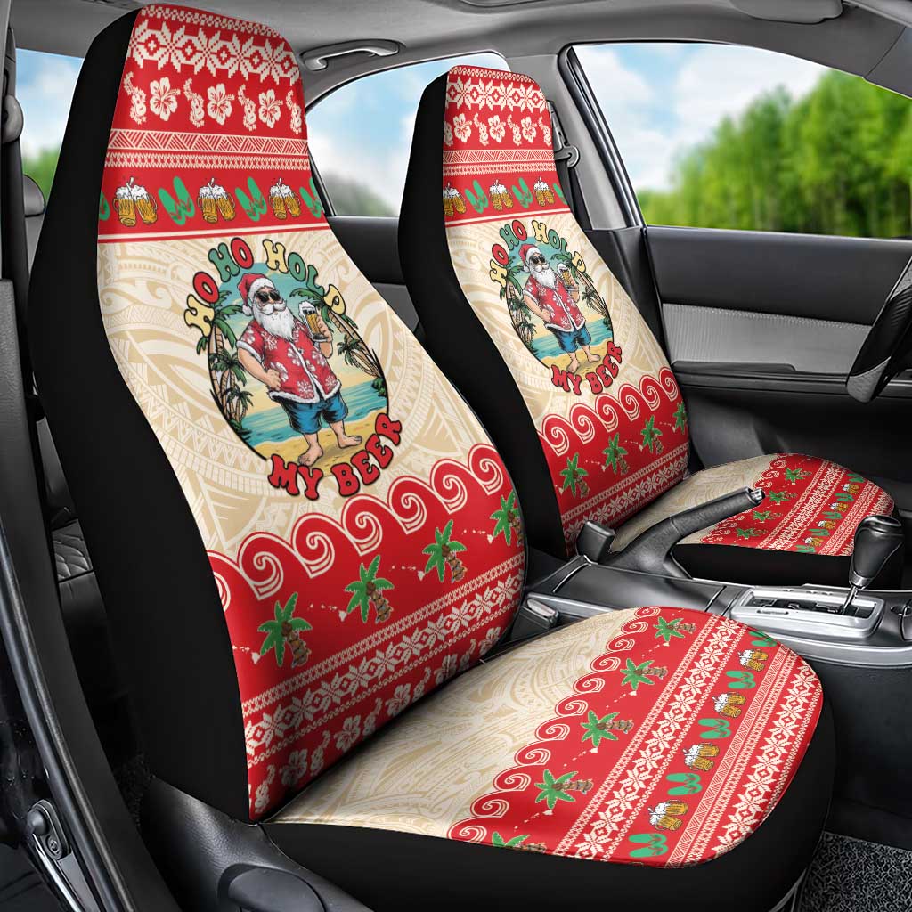 Mele Kalikimaka Hawaii Car Seat Cover Funny Beer-Loving Santa Hawaiian Tropical LT14 - Polynesian Pride