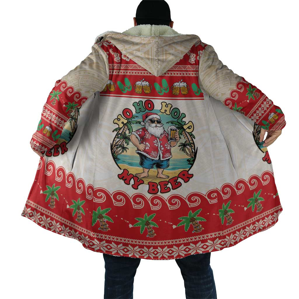 Mele Kalikimaka Hawaii Cloak Funny Beer-Loving Santa Hawaiian Tropical - Polynesian Pride