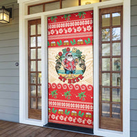 Mele Kalikimaka Hawaii Door Cover Funny Beer-Loving Santa Hawaiian Tropical LT14 - Polynesian Pride