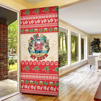 Mele Kalikimaka Hawaii Door Cover Funny Beer-Loving Santa Hawaiian Tropical LT14 - Polynesian Pride