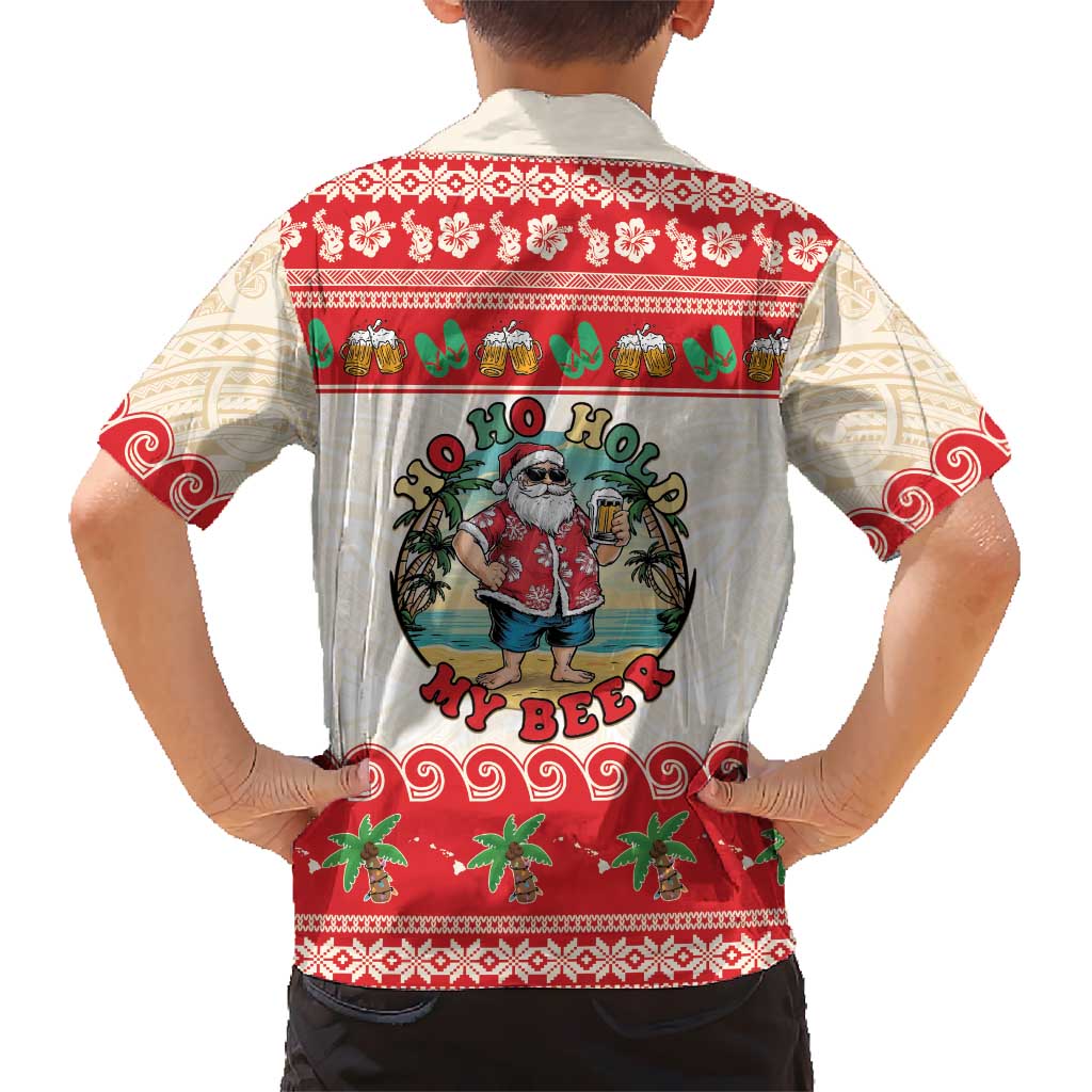 Mele Kalikimaka Hawaii Family Matching Off Shoulder Maxi Dress and Hawaiian Shirt Funny Beer-Loving Santa Hawaiian Tropical LT14 - Polynesian Pride