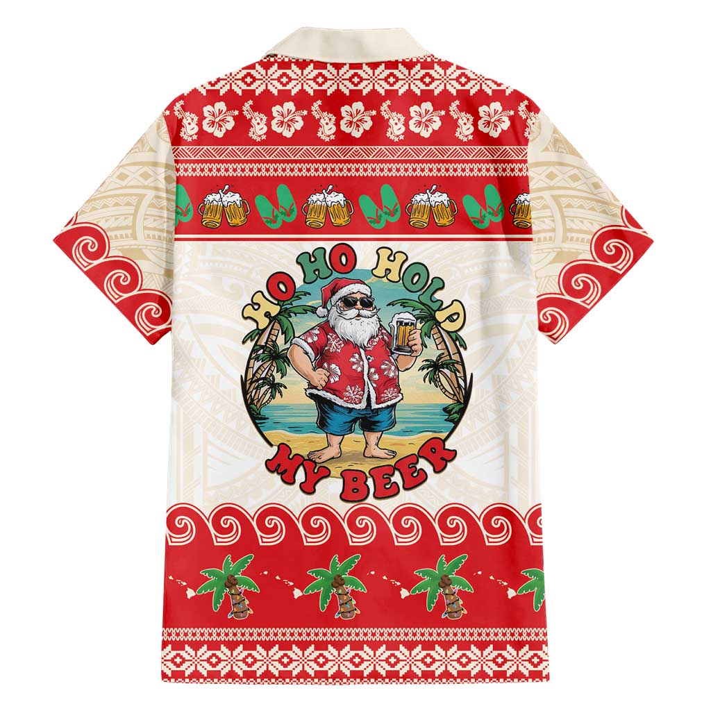 Mele Kalikimaka Hawaii Family Matching Off Shoulder Maxi Dress and Hawaiian Shirt Funny Beer-Loving Santa Hawaiian Tropical LT14 - Polynesian Pride