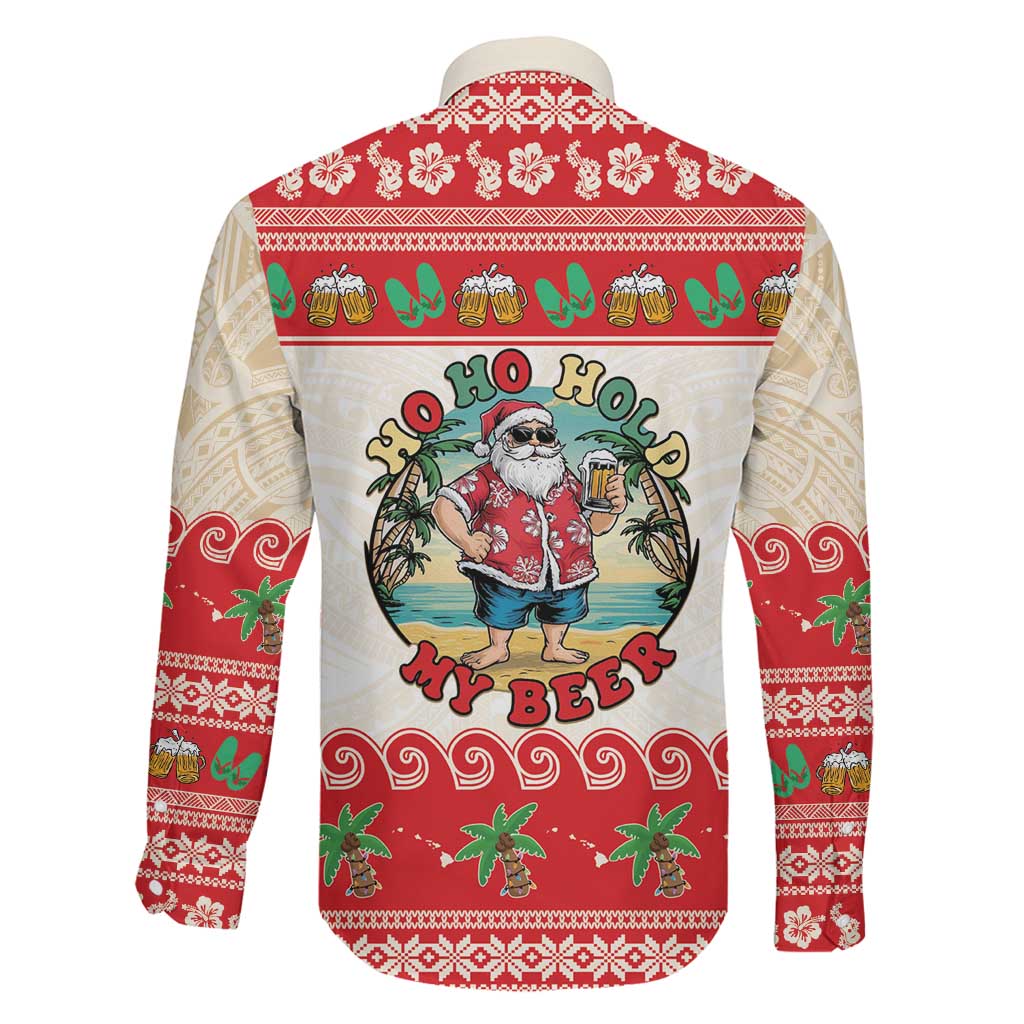 Mele Kalikimaka Hawaii Family Matching Short Sleeve Bodycon Dress and Hawaiian Shirt Funny Beer-Loving Santa Hawaiian Tropical LT14 - Polynesian Pride