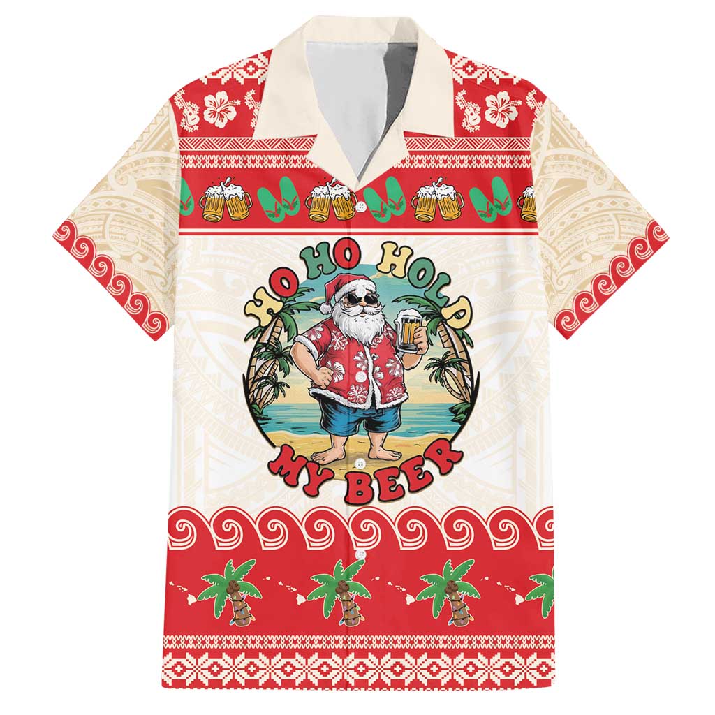 Mele Kalikimaka Hawaii Hawaiian Shirt Funny Beer-Loving Santa Hawaiian Tropical - Polynesian Pride