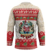 Mele Kalikimaka Hawaii Hockey Jersey Funny Beer-Loving Santa Hawaiian Tropical LT14 - Polynesian Pride