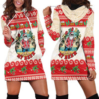 Mele Kalikimaka Hawaii Hoodie Dress Funny Beer-Loving Santa Hawaiian Tropical LT14 - Polynesian Pride