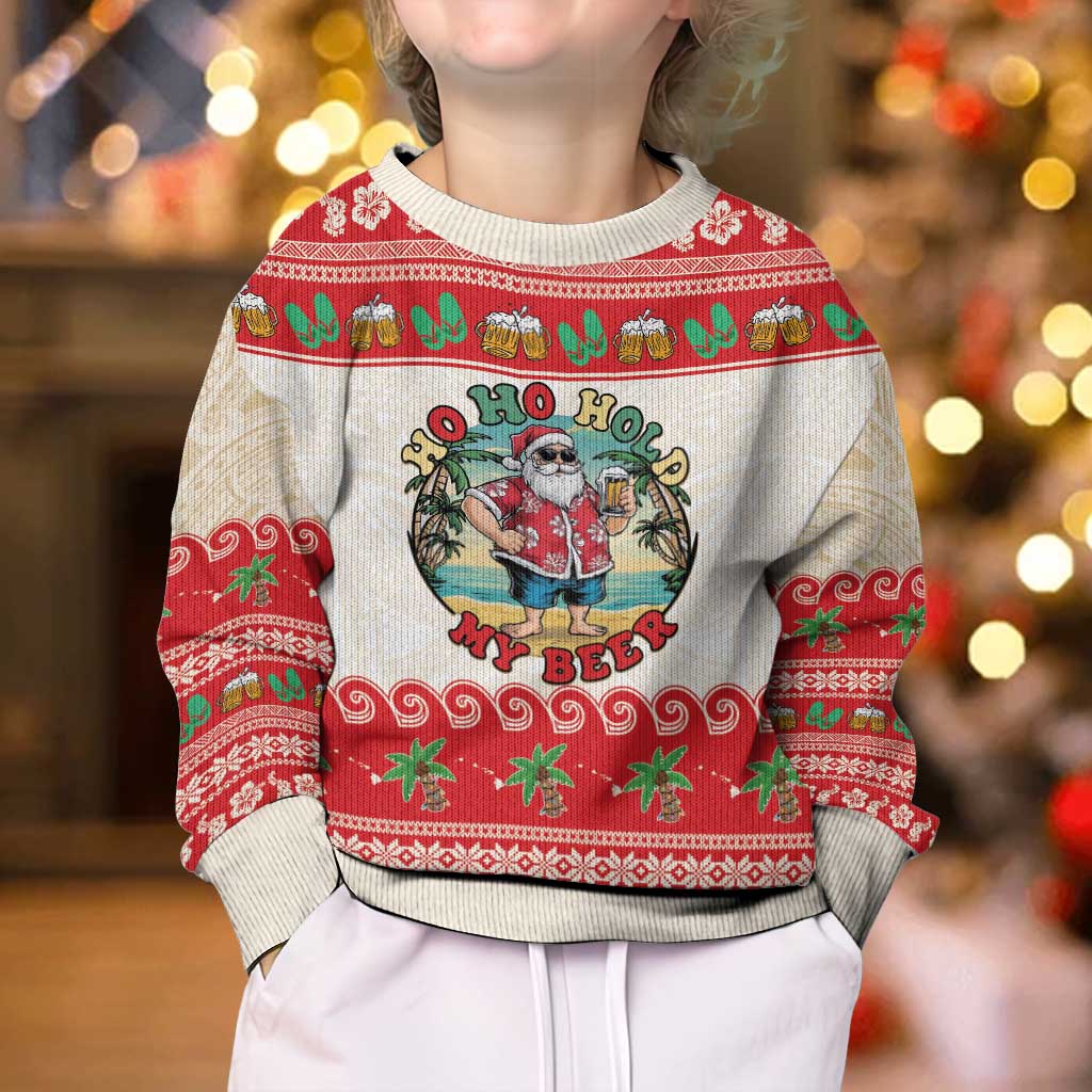 Mele Kalikimaka Hawaii Kid Ugly Christmas Sweater Funny Beer-Loving Santa Hawaiian Tropical LT14 - Polynesian Pride