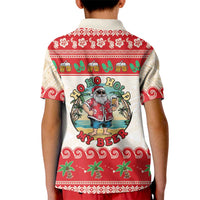 Mele Kalikimaka Hawaii Kid Polo Shirt Funny Beer-Loving Santa Hawaiian Tropical LT14 - Polynesian Pride