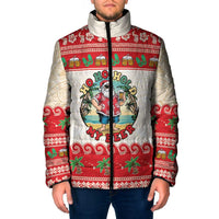 Mele Kalikimaka Hawaii Padded Jacket Funny Beer-Loving Santa Hawaiian Tropical LT14 Men Red - Polynesian Pride